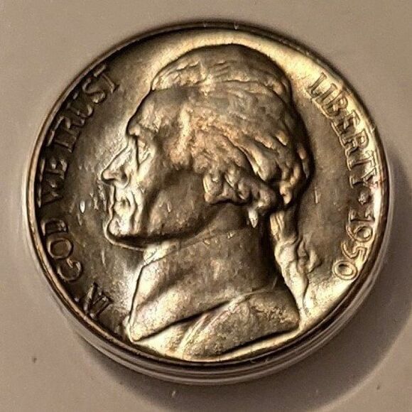 1950 D Jefferson Nickel MS64 5 Steps ANACS Toned - Picture 3 of 4
